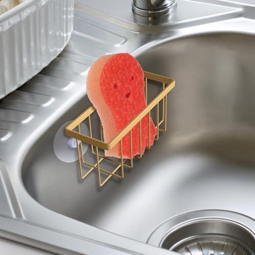 HLOOL Gold Sponge Holder for Kitchen Sink
