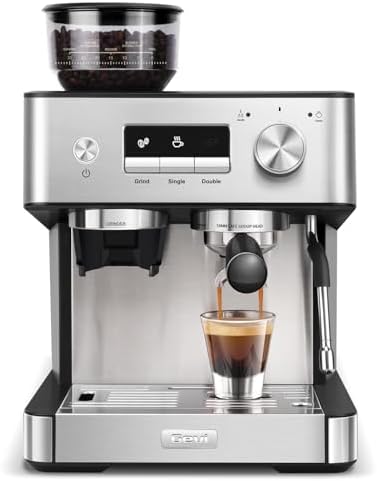 Gevi 20 Bar Espresso Machine with Grinder & Steam Wand