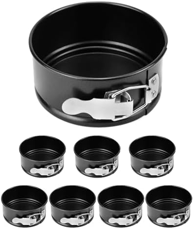 QWORK 4 Inch Springform Pan Set, Nonstick, Leakproof Mini Cheesecake