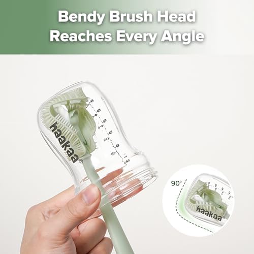Haakaa 5-in-1 Cleaning Brush Set – Baby Bottle Brush & Bottle Brush