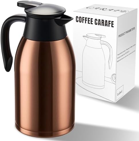 PARACITY Coffee Carafe, Insulated Thermal Pitcher, 68oz Stainless