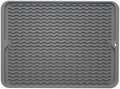 ZLR Silicone Dish Drying Mat for Kitchen Counter, 16"x12", Dark Gray