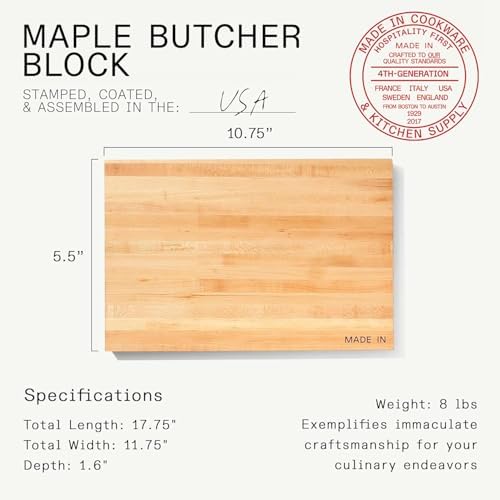 Made In Cookware Maple Butcher Block, 17.75 x 11.75"