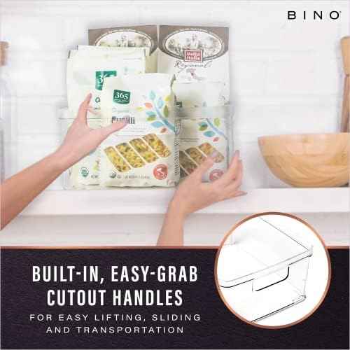 BINO Plastic Storage Bins, Medium, 2 Pack, Clear