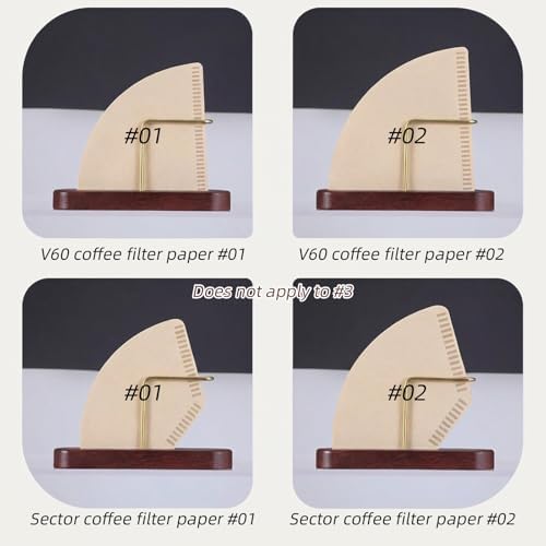 Cone Coffee Filter Holder for 60 Paper Filters Size #01 and #02