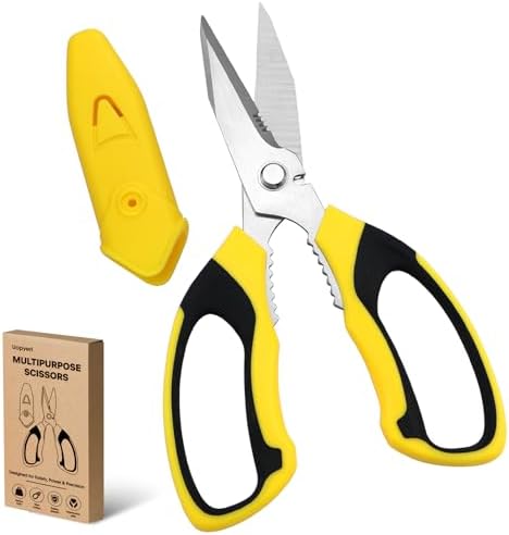Utility Scissors 8-Inch Heavy Duty All-Purpose Shears with Protective
