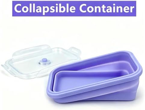Purple Collapsible Meal Prep Containers Camping Bowls Silicone Bento