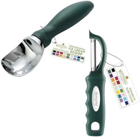 Spring Chef Professional Ice Cream Scoop & Stainless Steel Swivel