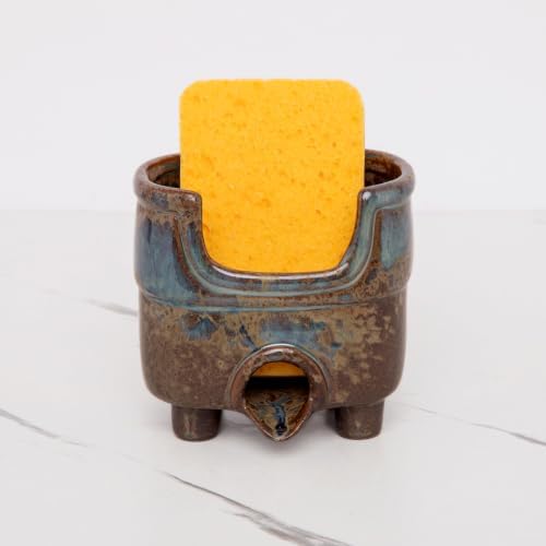 Ceramic Kitchen Sink Sponge Holder with Drain