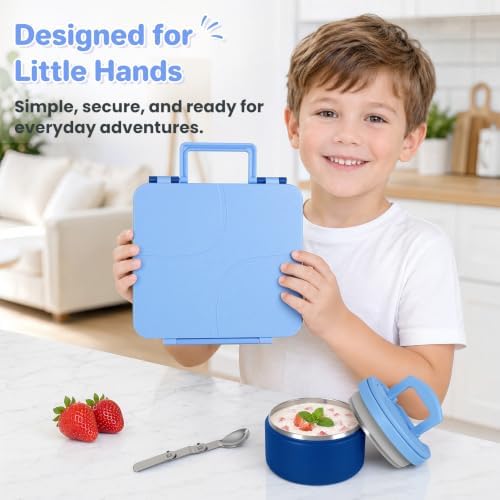 Bento Lunch Box for Kids with 8oz Soup Thermo,Kids Leakproof Lunch