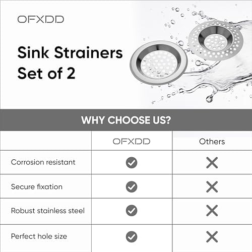 Shower Drain Hair Catchers - Bathtub Drain Covers 2 Pcs - Hair