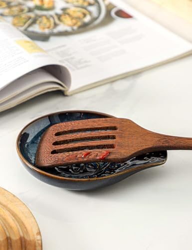 Spoon Rest for Stove Top, Ceramic Cooking Spoon Holder for Kitchen