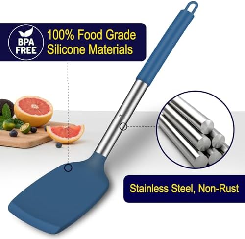 HOTEC Silicone Spatula Set of 2 Heat-Resistant 600°F & BPA-Free