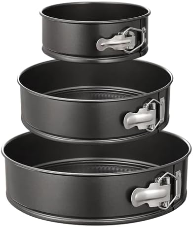 3Pcs Springform Pan Set Nonstick Spring Form Pans with Removable