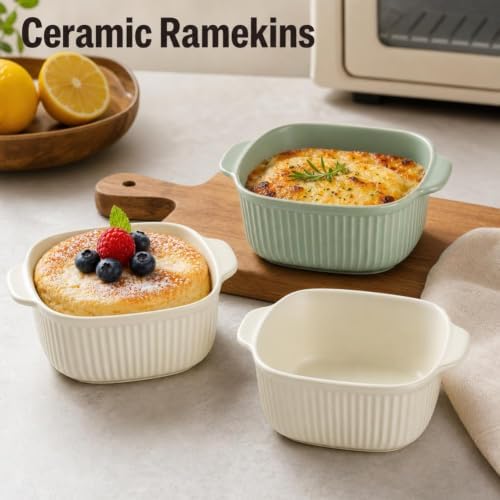 Ceramic Baking Dishes with Silicone Lids for Oven, Casserole Dishes