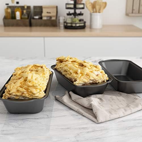 Tiawudi 3 Pack Nonstick Carbon Steel Baking Bread Pan, Large Loaf Pan