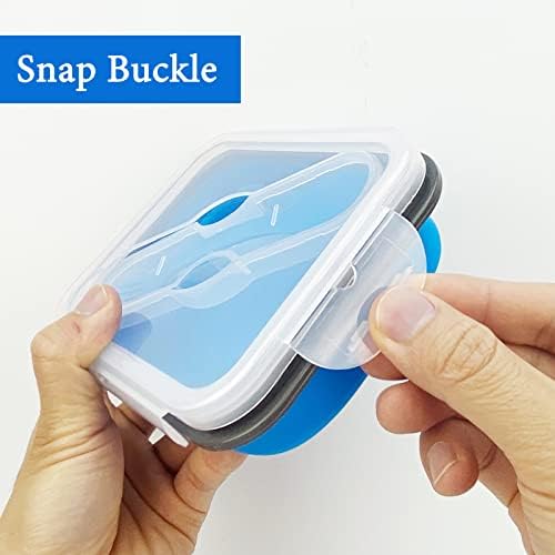 Small Silicone Collapsible Snacks Container with lid and 2 in 1 Spoon