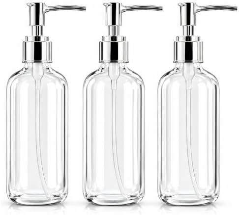 Refillable Clear Soap Dispenser Bottles, 16 oz 3 Pack