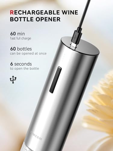 Rechargeable Electric Wine Gift Set - Aerator, Vacuum Stoppers, Foil