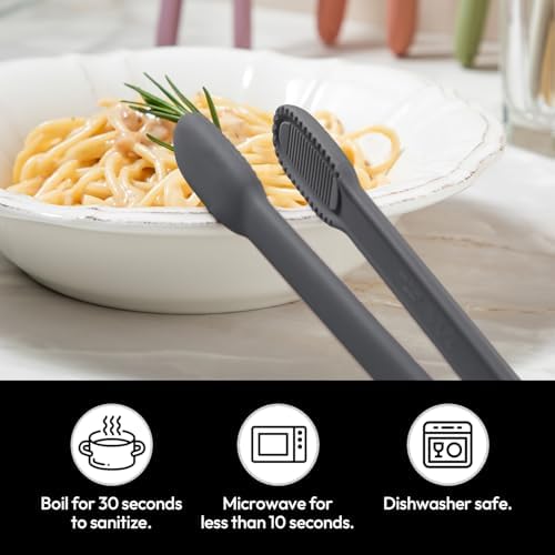 Carrotez Silicone Kitchen Tongs, Dark Gray