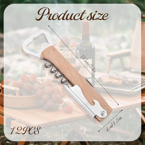 12Pcs Wooden Wine Bottle Opener Groomsmen Gifts for Wedding Day 4 in 1