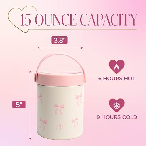 Paris Hilton Double Wall Stainless Steel Food Jar, Vacuum Insulated