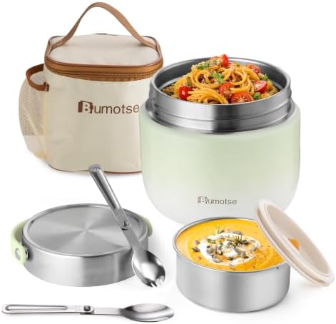 40 oz Insulated Food Jar, Dual Compartments, 8-Hour Heat Retention