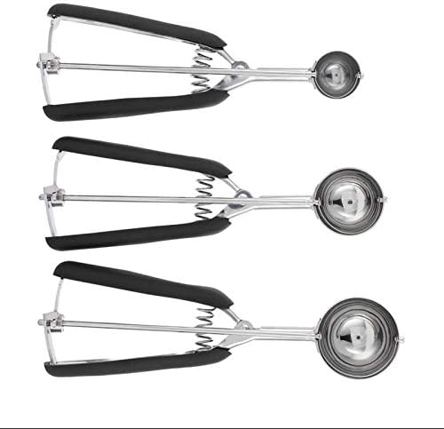 3PCS Ice Cream Scoop Set Stainless Steel Ice Cream Spoon Cookies Scoop
