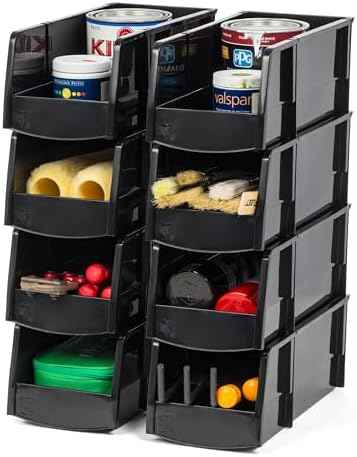 IRIS USA 8-Pack Large Stackable Storage Bins