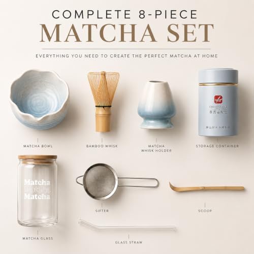 BARISTA EMPEROR® PREMIUM 8pcs MATCHA WHISK SET - Professional Matcha