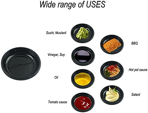 100pcs Mini Dipping Sauce Dish, Plastic Disposable Round Plate