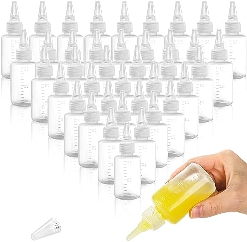 Yesland 40 Pack Small Squeeze Bottles with Measurement, 2 oz Plastic