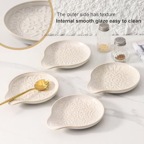 Farmhouse Ceramic Spoon Rests Holder for Kitchen Counter Stove Top