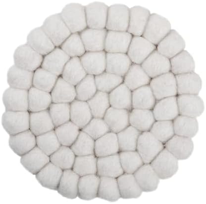 Round Felt Ball Coasters - 100% Merino Wool Table Coasters - Felt