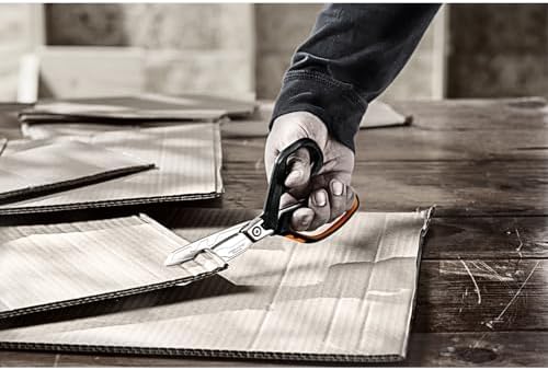 Fiskars PowerArc Heavy-Duty Scissors, Up to 30% More Power, Length