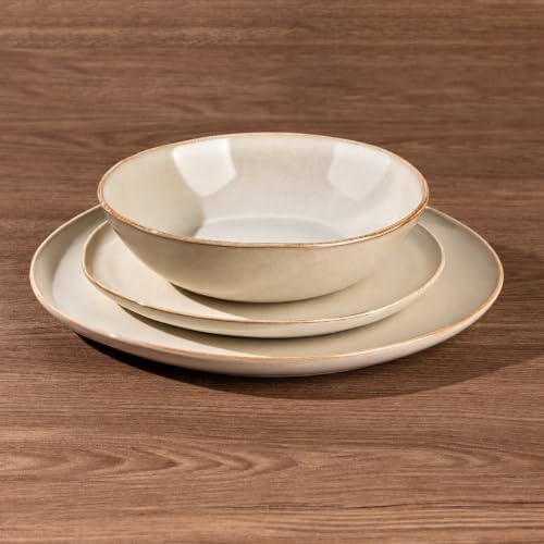 AmorArc Ceramic Dinnerware Sets for 6, 18Pcs Plates and Bowls Sets