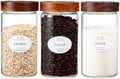 3 Pcs 40.5 oz/1200ml Glass Jars with Airtight Screw-On Wooden Lids