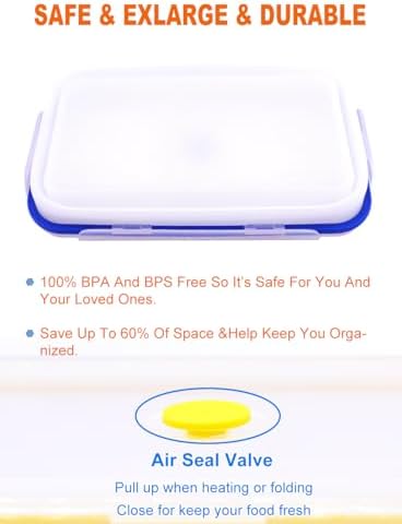 Extra Large Collapsible Translucent Silicone Food Storage Containers