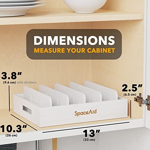SpaceAid Bamboo Lid Organizer, Kitchen Pantry Lids Holder with 5