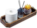 MyGift Wooden Vanity Tray, Rustic Burnt Solid Wood Toilet Tank Tray
