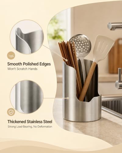 Thickened Stainless Steel Countertop Organizer Kitchen Utensil Holder,1Pcs