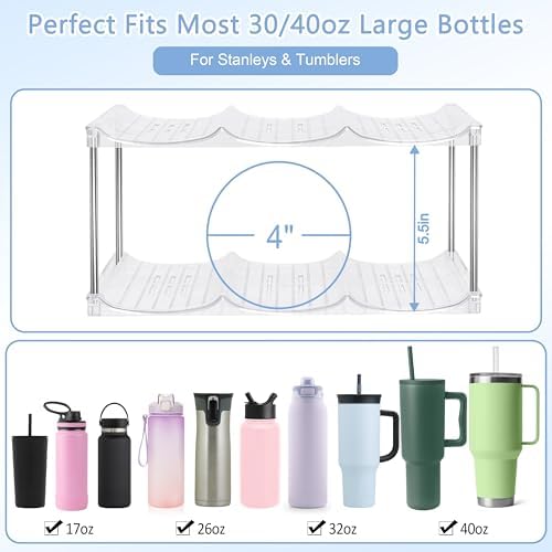 Spaclear Stackable Water Bottle Organizer for Stanley 40oz Tumbler