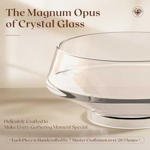 SoulThink® Golden Ratio Extra Large Crystal Glass Salad Bowl Set