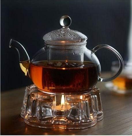 Sun's Tea Universal Solid Crystal Glass Ultra Clear Teapot Warmer