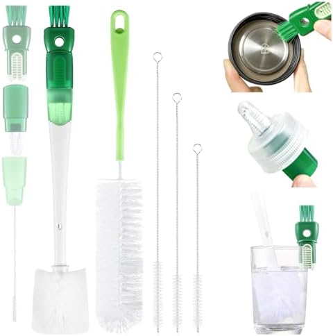 XYFuuee 5Pcs Water Bottle Cleaner Brush Set 5 in 1 Cup Straw Cleaning