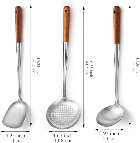 Evanda Wok Spatula Set, 17-Inch, Stainless Steel