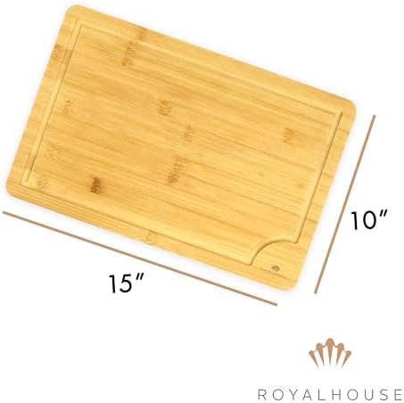 Large Cutting Board, 15x10x0.5 Bamboo Cutting Boards for Kitchen