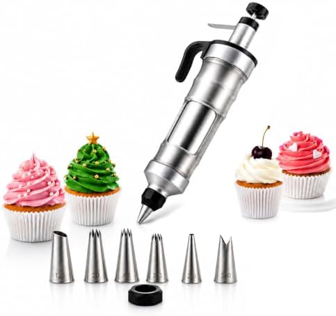 Black Cake Decorating Syringe Set - Reusable Icing Syringe with Tips