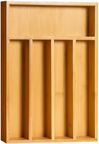 Utopia Kitchen Silverware Organizer, Bamboo Utensil Drawer Organizer