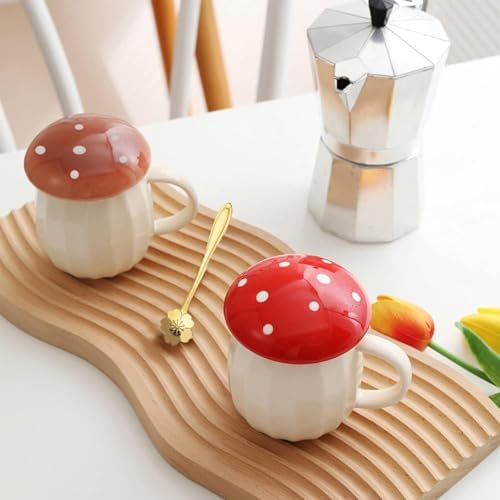 Yalucky Kawaii Cute Mushroom Mug Tea Cup Set Mushroom Stuff for Milk